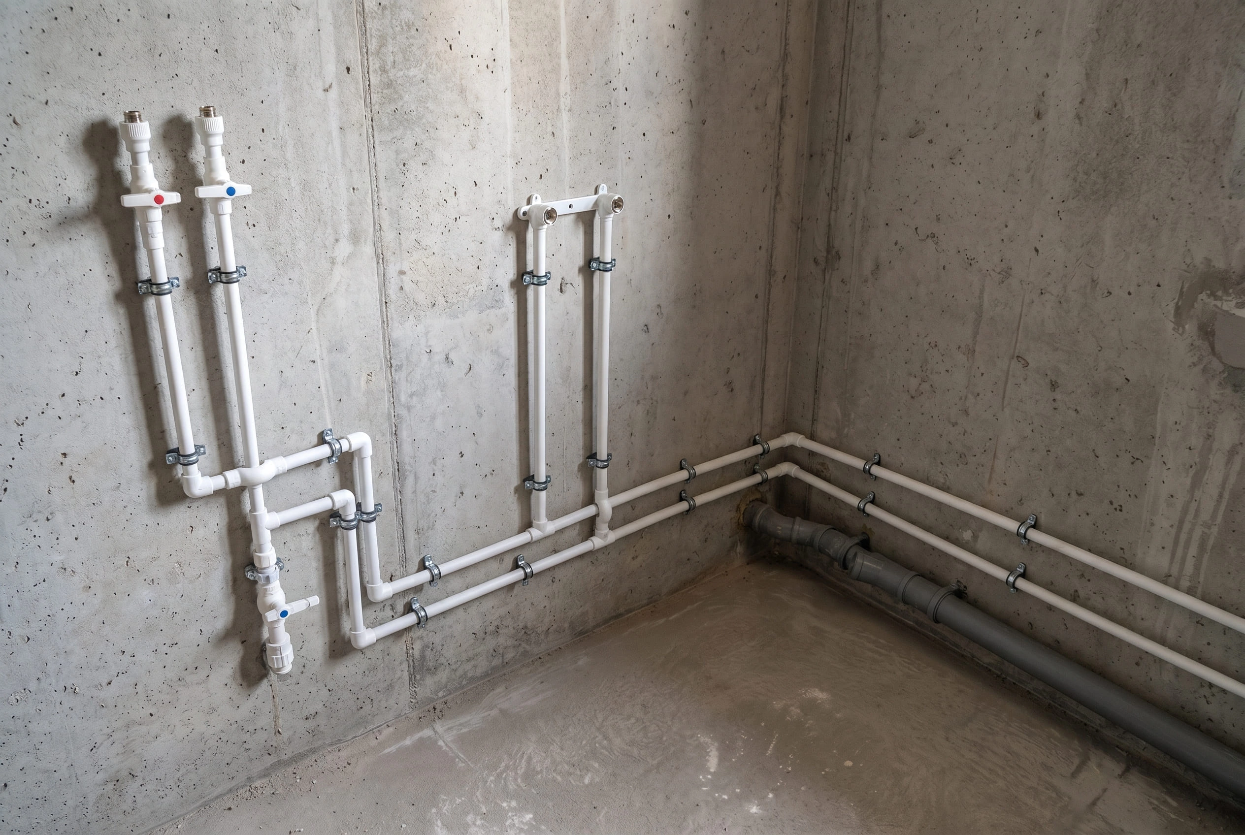 Открытая прокладка труб